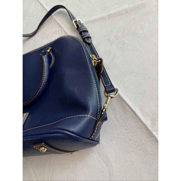 Dooney & Bourke Navy Saffiano Zip Zip Satchel With Strap